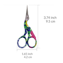 Load image into Gallery viewer, Colorful Vintage Style Storke Crane Scissors