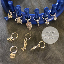 Load image into Gallery viewer, 12 Metal Ring Stitch Markers for Knitting Looms
