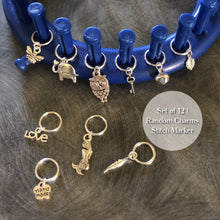 Load image into Gallery viewer, 12 Metal Ring Stitch Markers for Knitting Looms