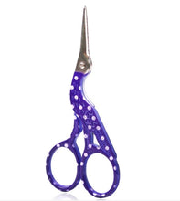 Load image into Gallery viewer, Colorful Vintage Style Storke Crane Scissors