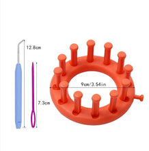 Load image into Gallery viewer, Round Flower Loom Set , Hook, Blunt Yarn Needle and FREE Pattern