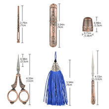 Load image into Gallery viewer, 17 Pcs Vintage Style Embroidery Scissors Thimble Needle Case Sewing Kit with FREE Fob & 10 Needles