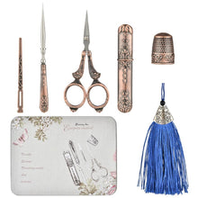 Load image into Gallery viewer, 17 Pcs Vintage Style Embroidery Scissors Thimble Needle Case Sewing Kit with FREE Fob & 10 Needles