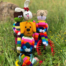 Load image into Gallery viewer, Scrappy Pets Pattern Scrap Yarn Toys Teddy Bear, Bunny, Kitty Cat, Puppy Dog Amigurumi