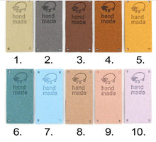 Load image into Gallery viewer, Sheep "Handmade" PU Leather Labels Tags with 4 Holes