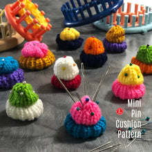 Load image into Gallery viewer, Loom knit mini pin cushion gift idea copyright loomahat