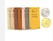 Load image into Gallery viewer, Sheep "Handmade" PU Leather Labels Tags with 4 Holes