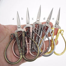 Load image into Gallery viewer, Large Handle Beautiful European Style Embroidery Scissor. Nice Heavy Metal / Looks Rich and Stylish. In Bronze , Copper , Silver and Gold