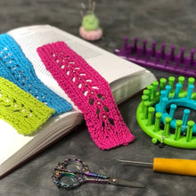 Load image into Gallery viewer, Loom Knit Lacy Stitch Book Mark Copyright Loomahat