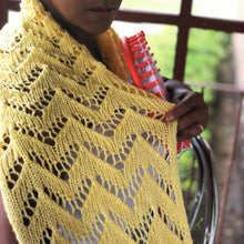Load image into Gallery viewer, Chevron Lace Stitch Pattern Flat and in the Round