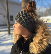 Load image into Gallery viewer, Spiral Slouchy Hat and Messy Bun - Two Patterns