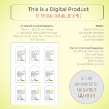 Load image into Gallery viewer, Worry Worm Poem Printable Post Cards and Tags in 2 Sizes
