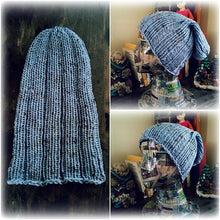 Load image into Gallery viewer, Easy Rib Stitch Hat Pattern for Men Women Slouchy Beanie Skull Cap Brimless