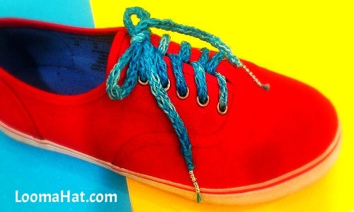 Shoelaces with a Spool Loom Pattern