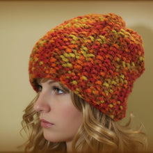 Load image into Gallery viewer, Loom Knit Brimless Seed Stitch Bennie Hat Pattern Copyright Loomahat