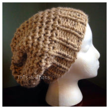 Load image into Gallery viewer, Mock Crochet Stitch Slouchy Hat Pattern
