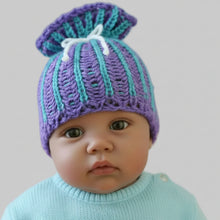 Load image into Gallery viewer, Loom Knit Brioche Stitch Paper Sack Baby Hat Pattern 31-Peg-Loom Copyright Loomahat