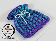 Load image into Gallery viewer, Brioche Stitch Paper Bag Sack Baby Beanie Hat