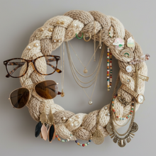 Load image into Gallery viewer, Loom Knit Braided Wreath Organizer
