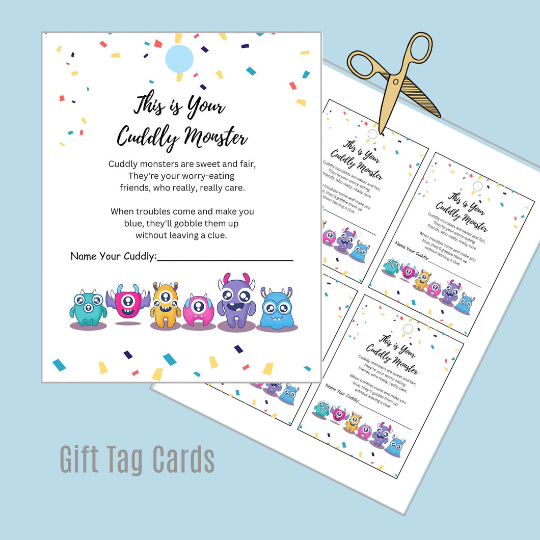 Cuddly Monster Gift Tags