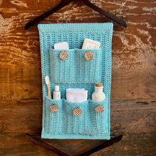 Load image into Gallery viewer, Loom Knit Hanging Wall Organizer with Pockets Pattern by Loomahat.com copyright
