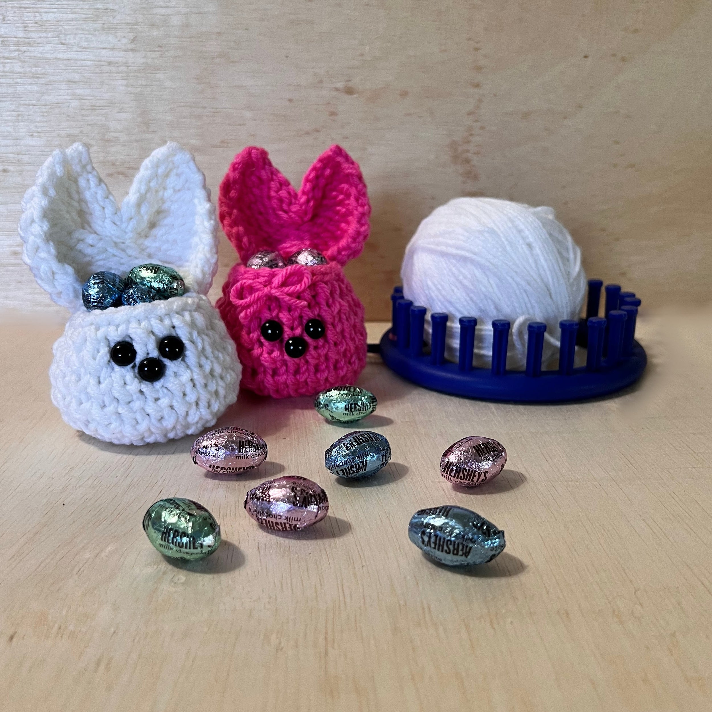 Loom Knit Easter Bunny Bags Pattern with Video Tutorial – Loomahat.Store
