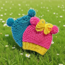 Load image into Gallery viewer, Loom Knit Baby Hat Pattern with Ears | Animal Bear Mouse Ears Copyright Loomahat
