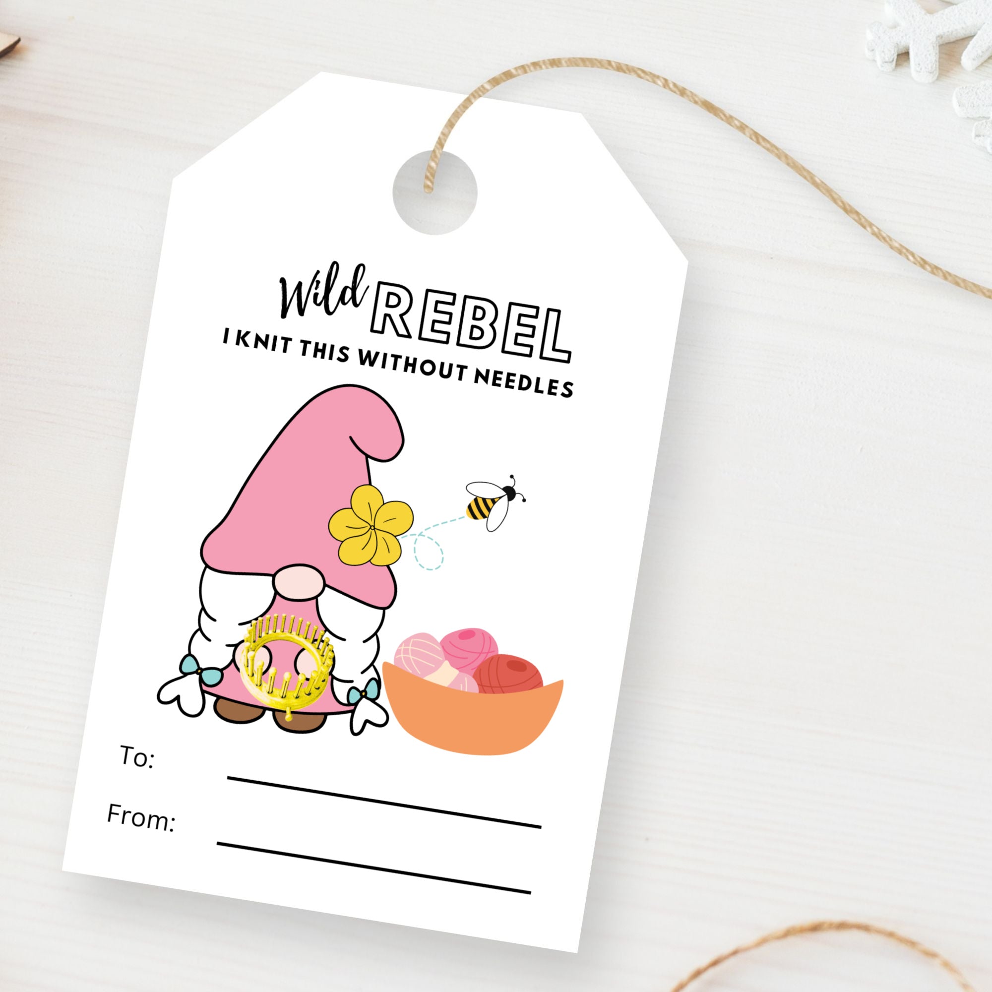 Rebel Gnome Loom Knit Gift Tag Printable Labels – Loomahat.Store
