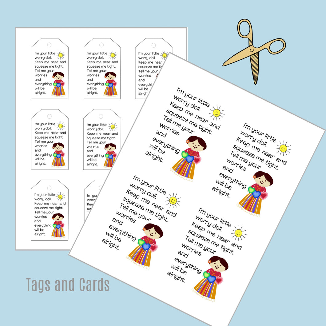 Worry Doll Poem Printable Cards and Tags