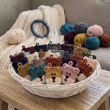 Load image into Gallery viewer, Loom Knit Teddy Bear Gift Bags Pattern Copyright Loomahat
