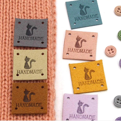 Kitty Cat Handmade Leather Tags Labels