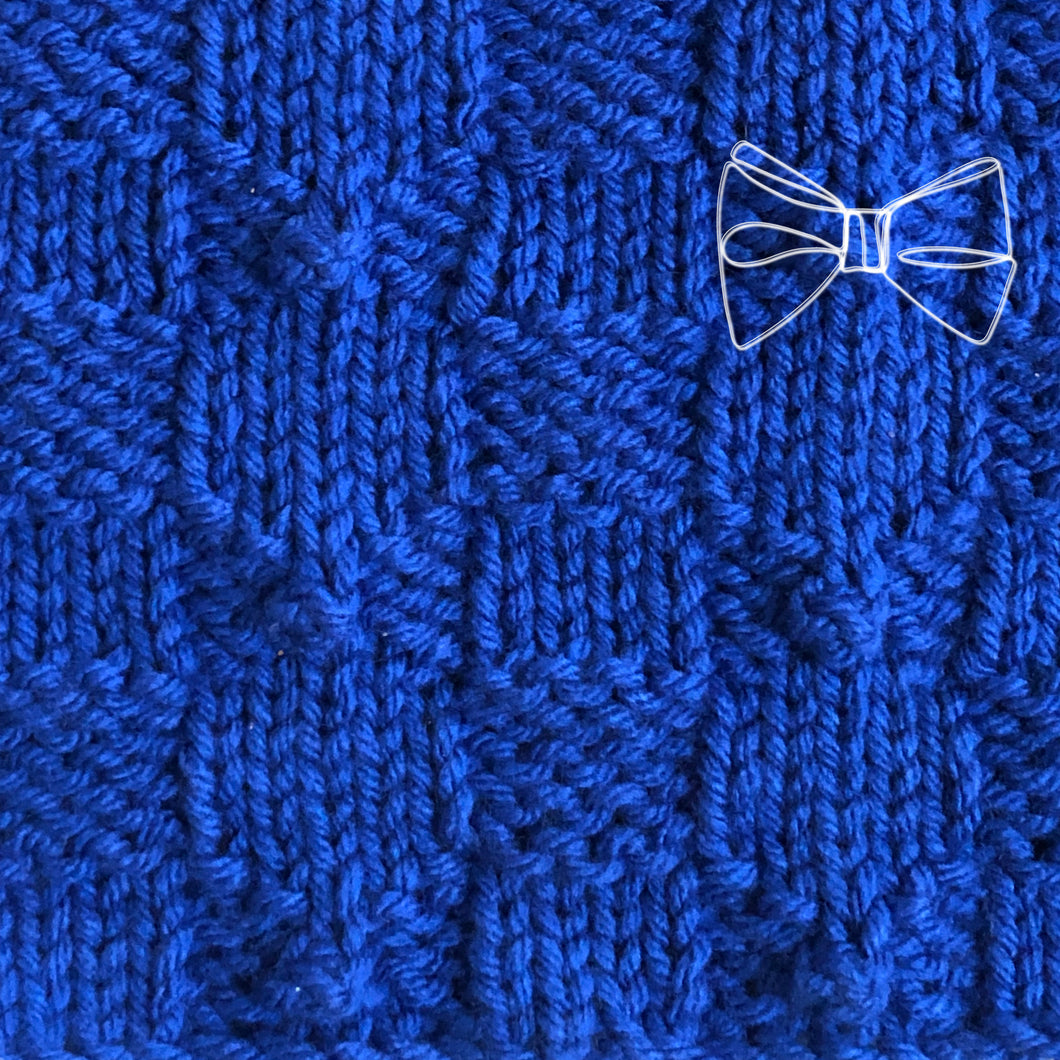 Bowtie Basketweave Stitch Pattern in Flat and in the Round