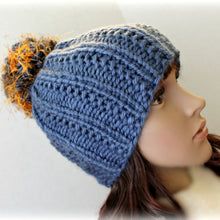 Load image into Gallery viewer, Loom Knit Farrow Stitch Hat Copyright Loomahat 41 Peg Round Loom
