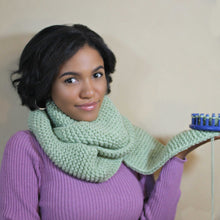 Load image into Gallery viewer, Loom Knit Garter Stitch Scarf Pattern Copyright Loomahat
