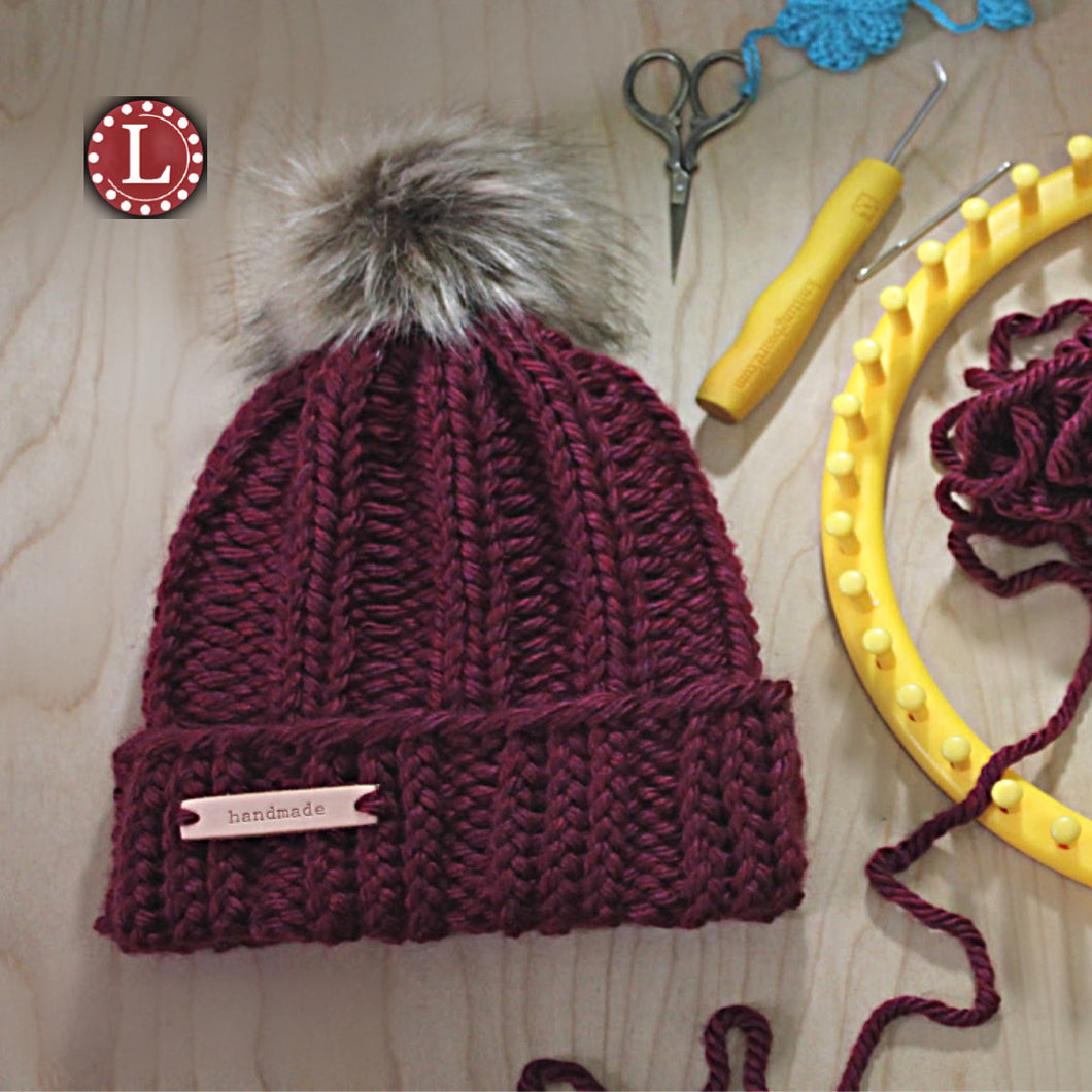 Loom Knit Easy Rib Stitch Hat Pattern –