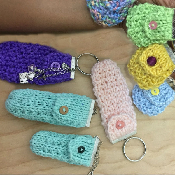 Mini Bag Keychain Free Knitting Pattern