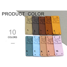 Load image into Gallery viewer, Love Bird &quot;Handmade&quot; PU Leather Labels Tags with 4 Holes
