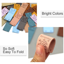 Load image into Gallery viewer, Love Bird &quot;Handmade&quot; PU Leather Labels Tags with 4 Holes
