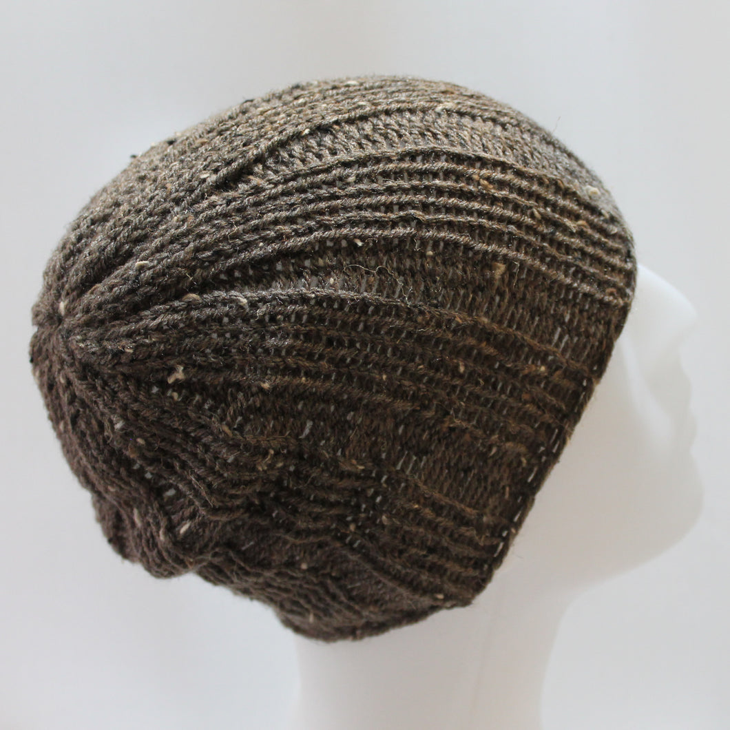 Easy Rib Stitch Hat Pattern for Men Women Slouchy Beanie Skull Cap Brimless