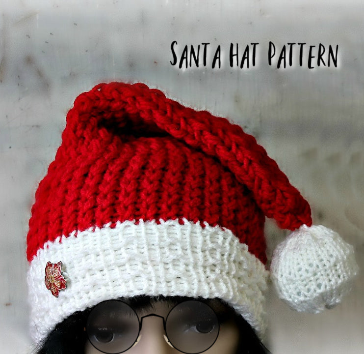 Santa Hat Slouchy Beanie for Men or Women Pattern