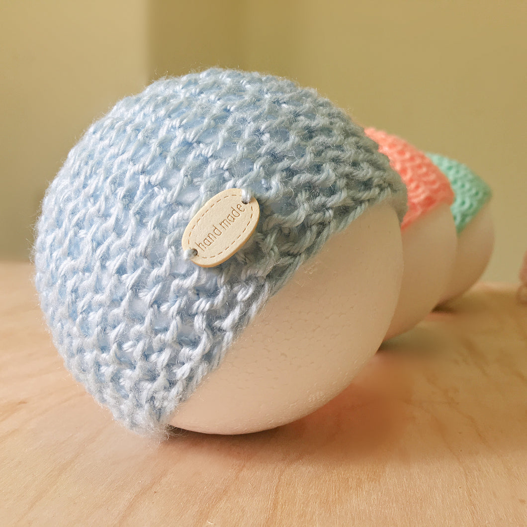 Newborn Baby Hat Seed Stitch Pattern