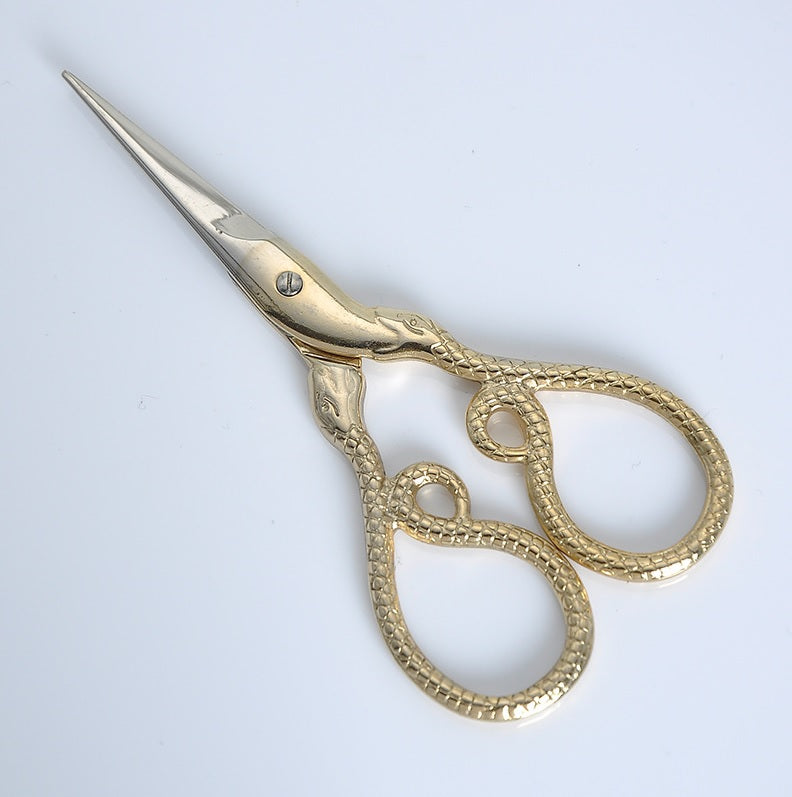 Small Snake Embroidery Scissors Gold