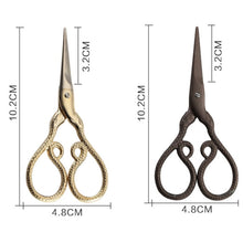 Load image into Gallery viewer, Small Snake Embroidery Scissors Gold Bronze
