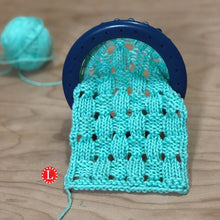 Load image into Gallery viewer, Loom Knit Acorn Eyelet Lace Stitch Pattern Copyright Loomahat
