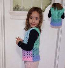 Load image into Gallery viewer, Sweater Cardigan Vest w Lacy Stitch
