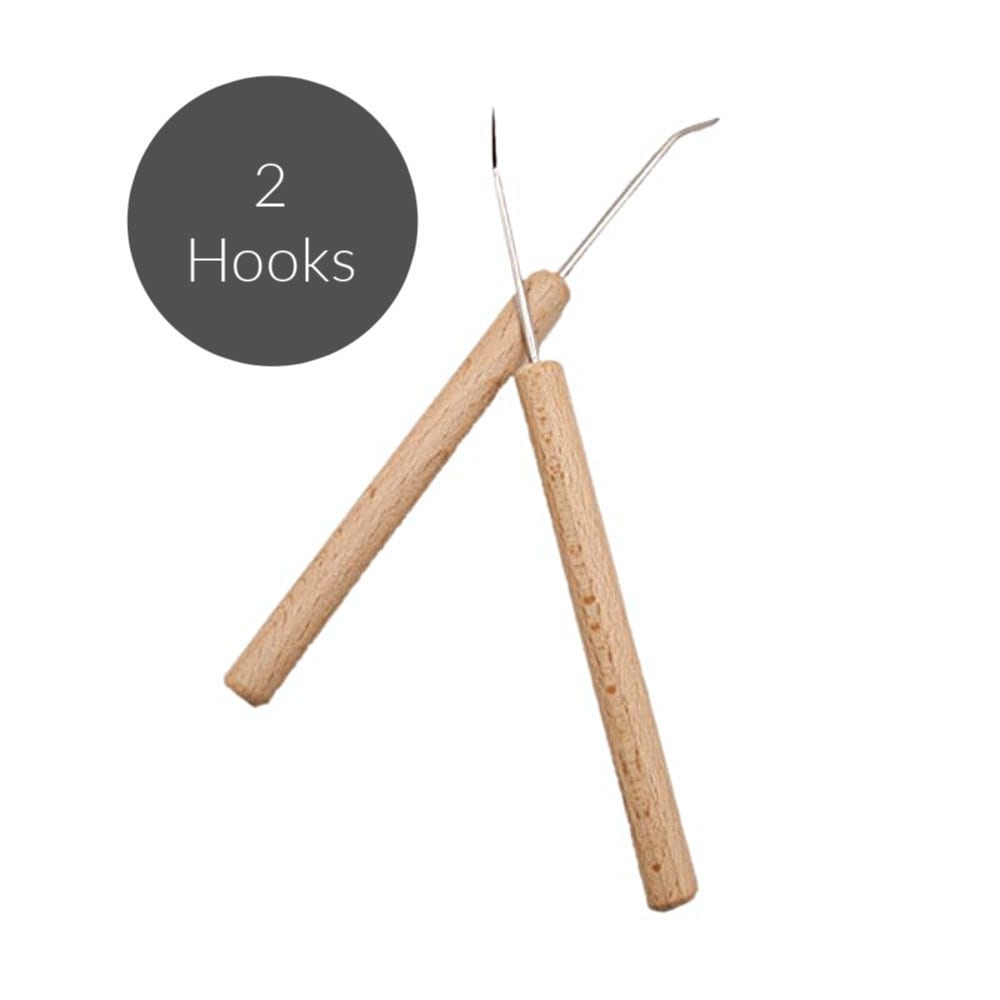 Set of 2 Wood Handle Hooks Craft Tool