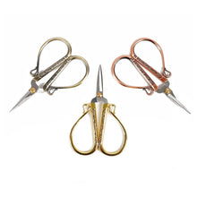Load image into Gallery viewer, Large Handle Beautiful European Style Embroidery Scissor. Nice Heavy Metal / Looks Rich and Stylish. In Bronze , Copper ,  and Gold
