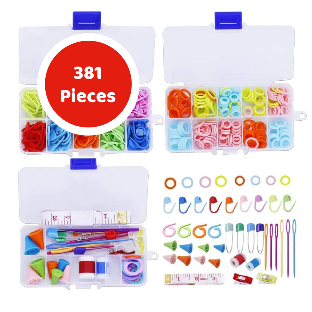 Knitting Kit includes Locking Stitch Markers Blunt Needles , Stitch Counter 
