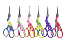 Load image into Gallery viewer, Colorful Vintage Style Storke Crane Scissors
