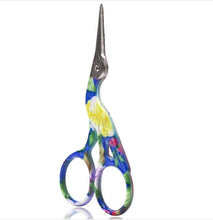 Load image into Gallery viewer, Colorful Vintage Style Storke Crane Scissors
